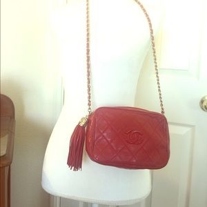 Chanel Red Crossover Purse
